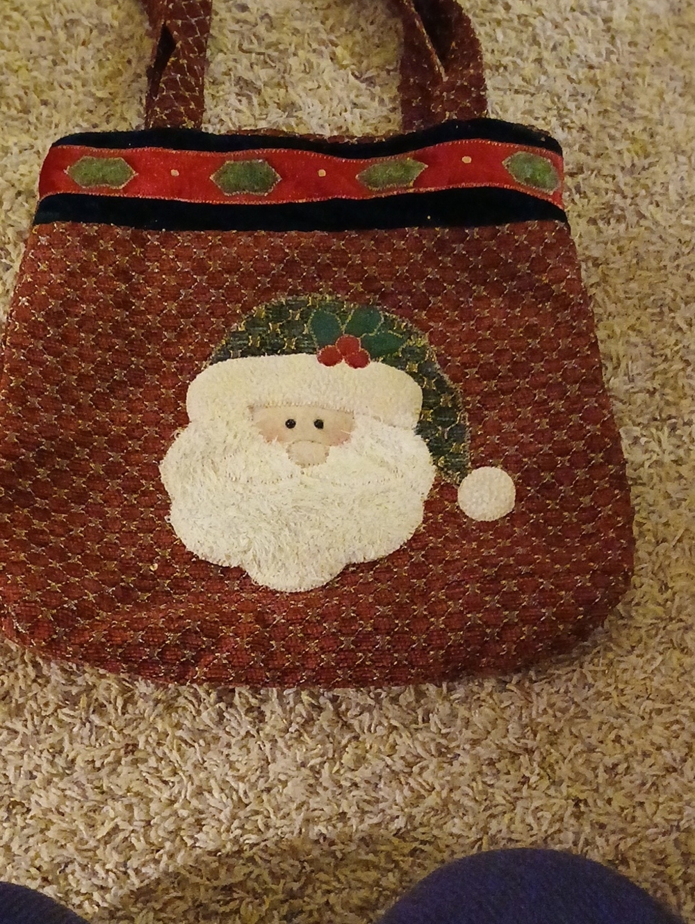 Festive Red Santa Tote Bag - Holiday Women’s Handbag